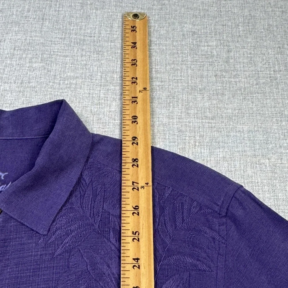 Tommy Bahama Button-Up Shirt Mens M Purple Floral Silk Short Sleeve Relaxed Fit